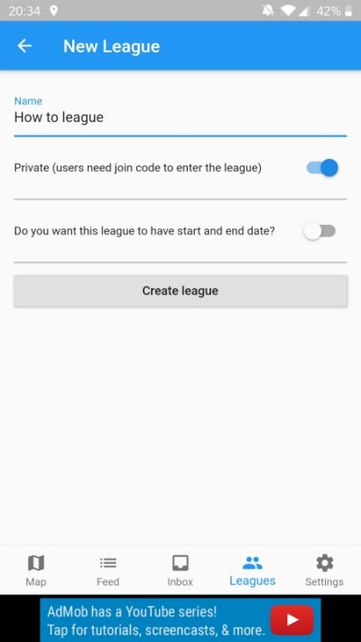 Create a league screen in Poop Map